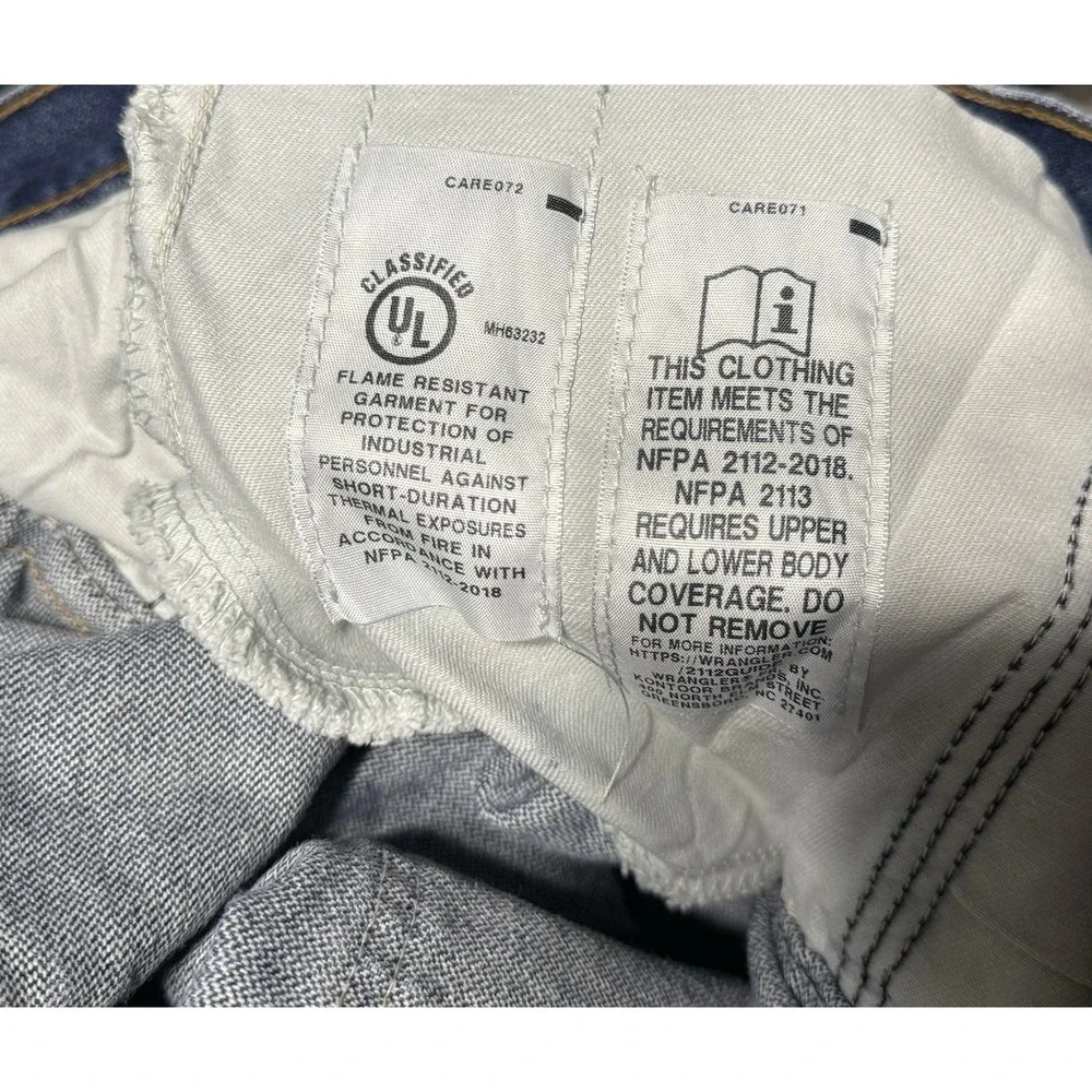 Wrangler FR Jeans Men's 38x30 Blue Denim Flame Resistant Original Fit FR13MWZ
